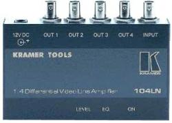 Kramer 104LN Bandwidth 400 MHz EQ: 0 to 10.2dB EQ: 0 to 10.2dB AC Adapter Kramer 104LN